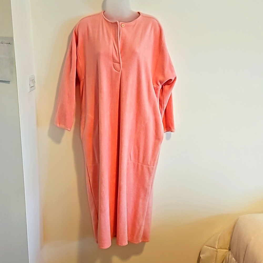 Willismith Pink Terry Pullover Robe Loungwear Sz.… - image 1